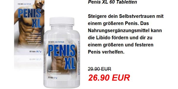 GayShopTotal.com Penis XL Tabletten im Angebot