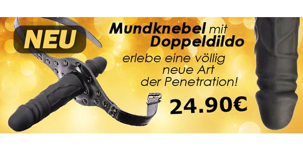 GayShopTotal.com Mundknebel mit Doppeldildo neu