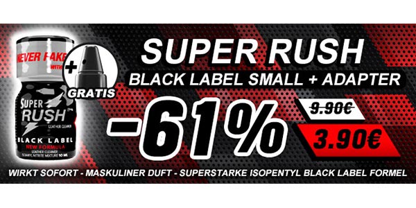 GayShopTotal.com SUPER RUSH BLACK LABEL small + ADAPTER im Angebot